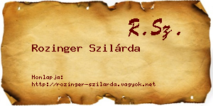 Rozinger Szilárda névjegykártya